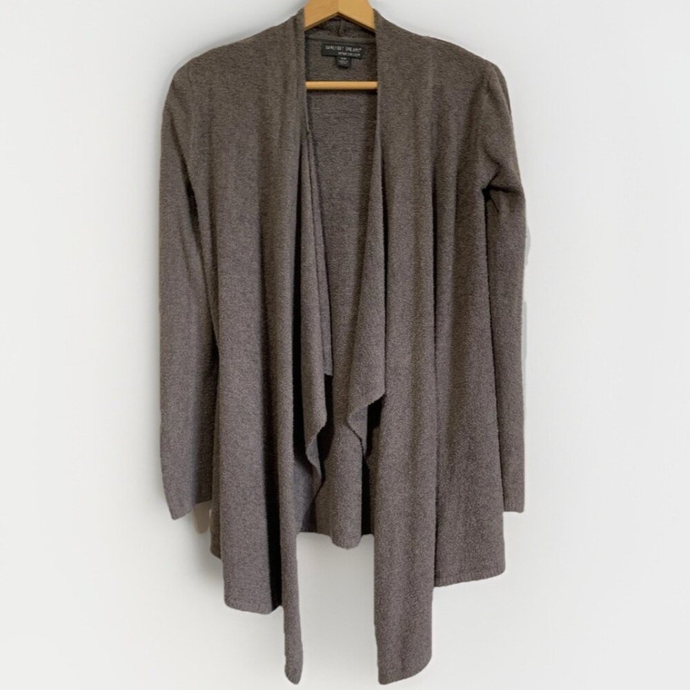 Barefoot Dreams Bamboo ChicLite Drap Front Calypso Brown Cardigan Small Medium